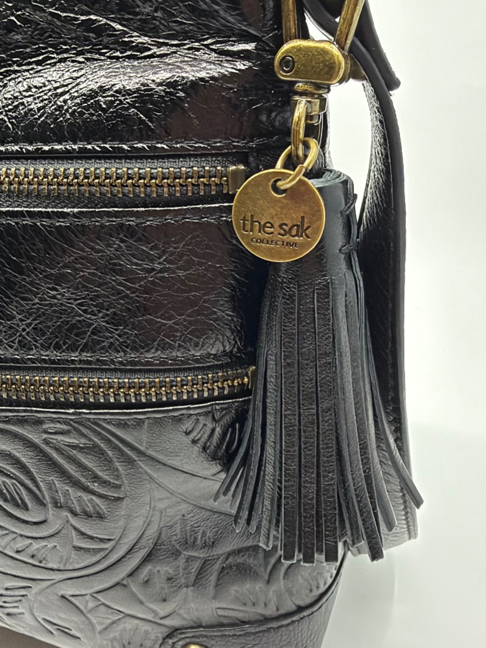 The Sak Collective Lance Crossbody Leather Bag Black